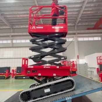 Factory Price Auto Level Electric Battery Tracked Scissor Lift for Man Lifting